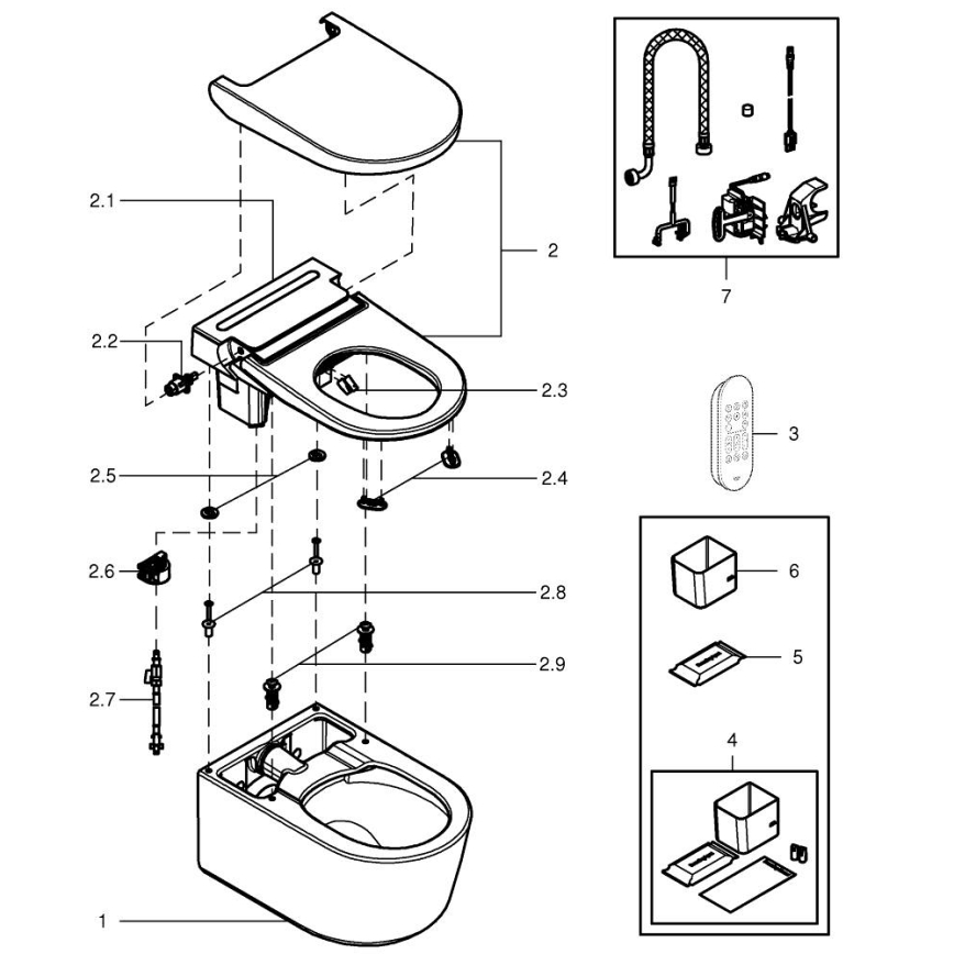 GROHE 36507SH0 - Душевой унитаз SENSIA 600 × 387 × 403 mm керамика/белый