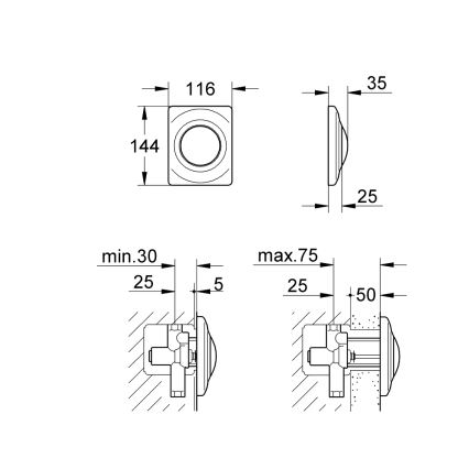 GROHE 37018SH0 - Кнопка смыва SURF 116 × 144 мм белая