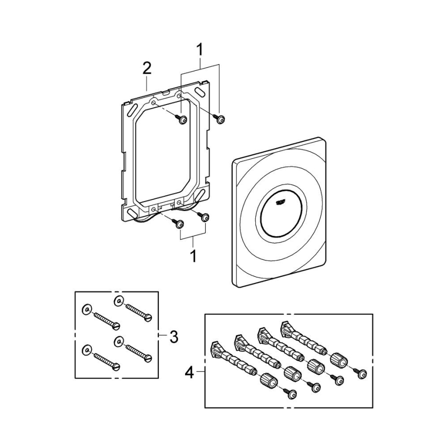 GROHE 37063000 - Кнопка смыва SURF 156 × 197 мм, полированный хром