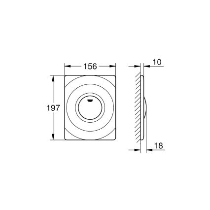 GROHE 37063000 - Кнопка смыва SURF 156 × 197 мм, полированный хром