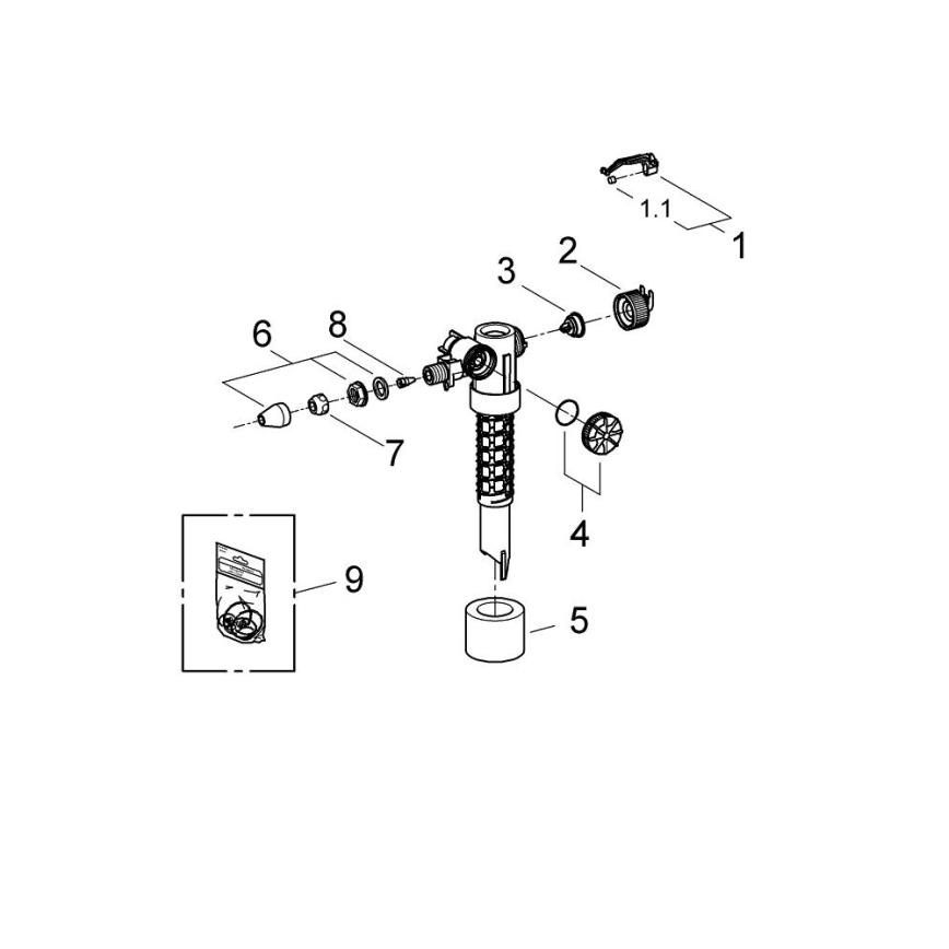 GROHE 37095000 - Клапан наполнения 38” полированный хром