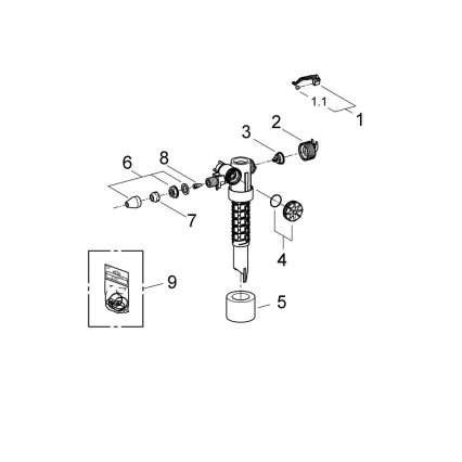 GROHE 37095000 - Клапан наповнення 38” глянцевий хром