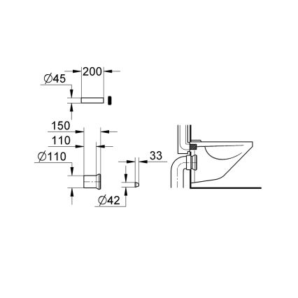 GROHE 37104K00 - підвідно-відвідний комплект для унітазу, чорний