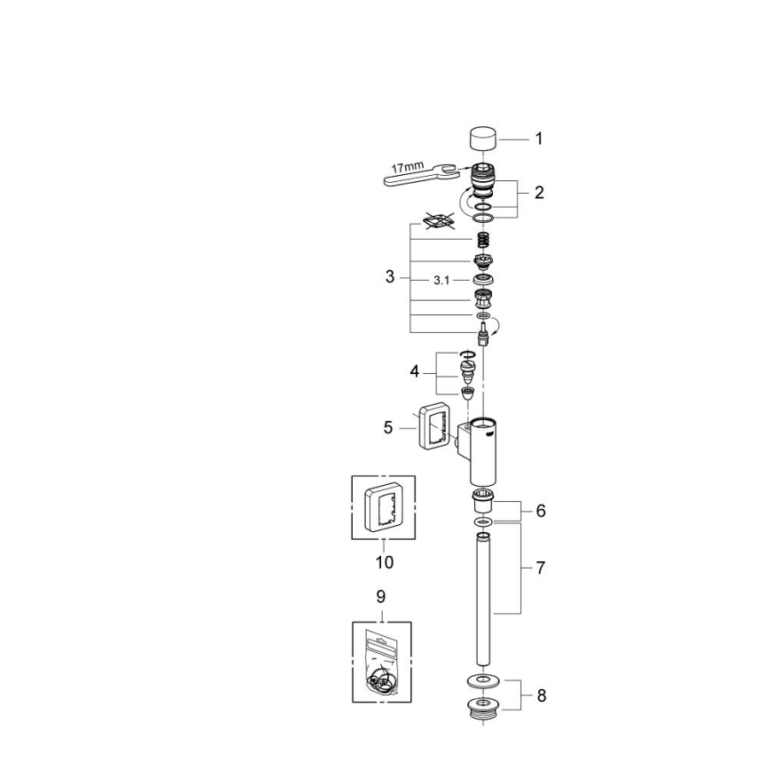 GROHE 37339000 - Смывное устройство для писсуара RONDO 12” полированный хром