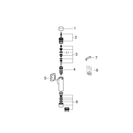 GROHE 37349000 - Пневматическая кнопка смыва RONDO A.S. 3” полированный хром