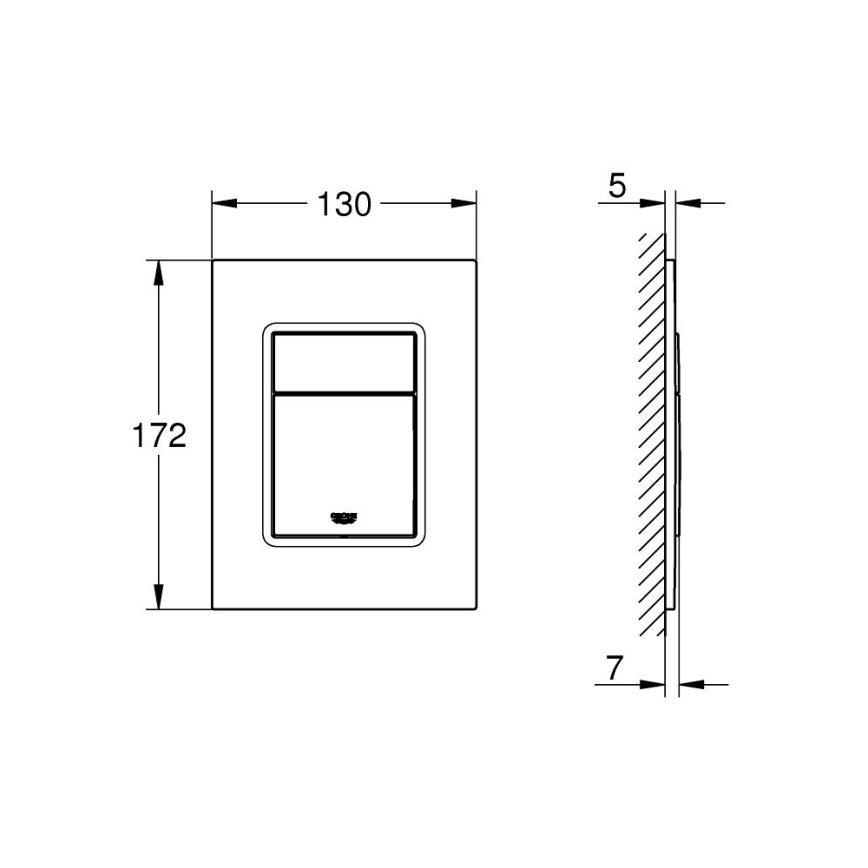 GROHE 37535AL0 - Кнопка смыва SKATE COSMOPOLITAN S 130 × 172 мм графит