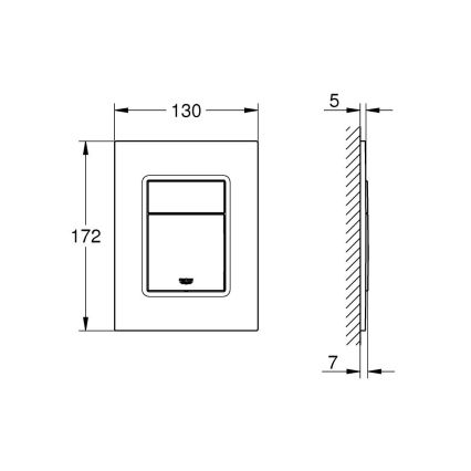 GROHE 37535DA0 - Кнопка змиву SKATE COSMOPOLITAN S 130 × 172 мм бронзова
