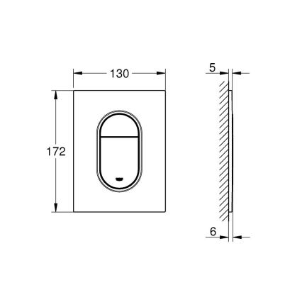 GROHE 37624GL0 - Кнопка смыва ARENA COSMOPOLITAN S 130 × 172 мм золотая