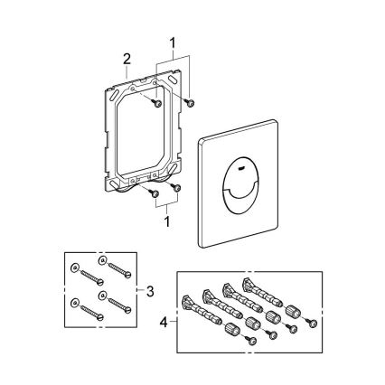 GROHE 38505P00 - Клавиша смыва SKATE AIR 156 × 197 мм матовый хром