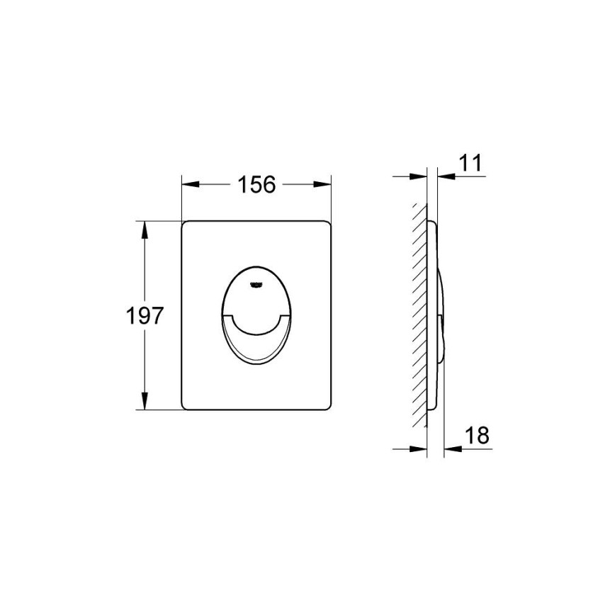 GROHE 38505SH0 - Кнопка змиву SKATE AIR 156 × 197 мм біла