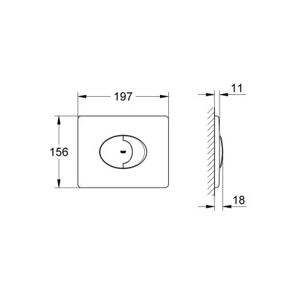 GROHE 38506SH0 - Кнопка смыва SKATE AIR 156 × 197 мм белая