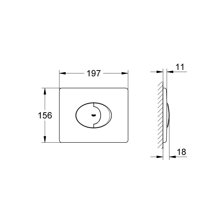 GROHE 38506SH0 - Кнопка змиву SKATE AIR 156 × 197 мм біла
