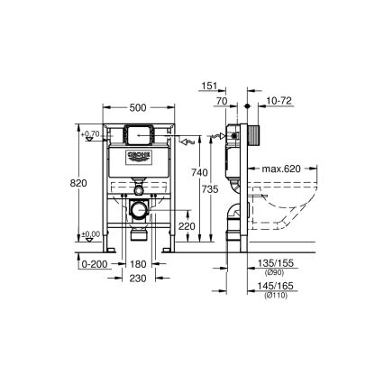 GROHE 38526000 - інсталяційний модуль для унітазу RAPID SL 0,82 м білий