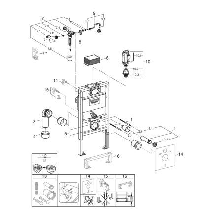 GROHE 38526000 - инсталляционный модуль для унитаза RAPID SL 0,82 м белый