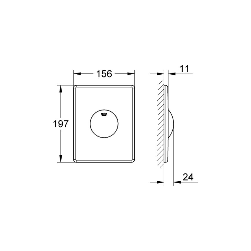 GROHE 38573SH0 - кнопка смыва SKATE, 156 × 197 mm, белая