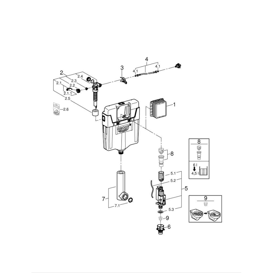GROHE 38661000 - Смывной бачок GD 2