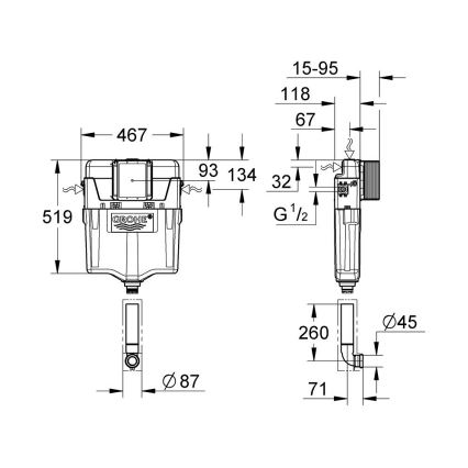 GROHE 38661000 - Смывной бачок GD 2