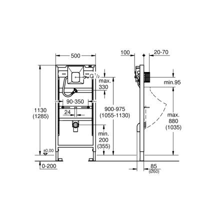 GROHE 38786001 - Модуль для писуара RAPID SL 1,13 м та 1,30 м