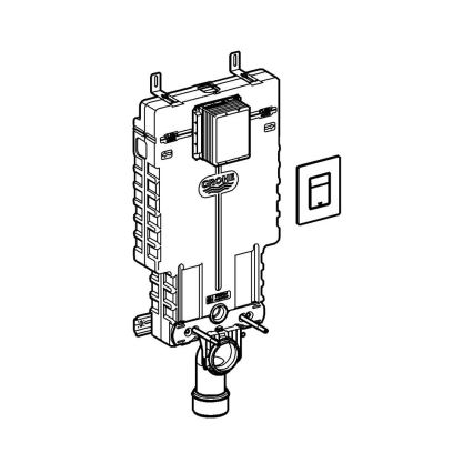 GROHE 38825000 - Пристенный инсталляционный элемент UNISET 830 × 480 × 130 мм EPS, белый