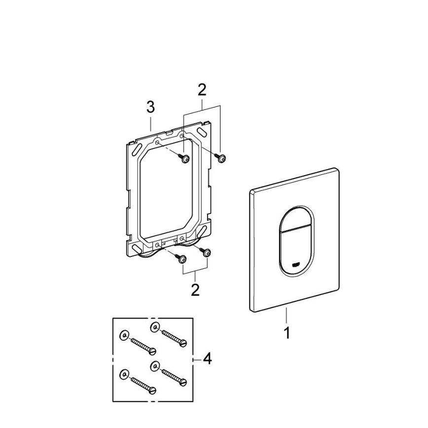 GROHE 38844000 - кнопка смыва ARENA COSMOPOLITAN 156 × 197 мм хром