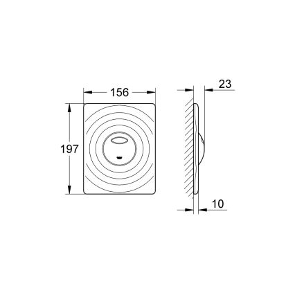 GROHE 38861000 - кнопка управління SURF 156 × 197 мм блискучий хром