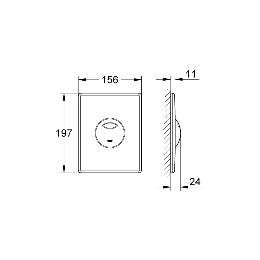 GROHE 38862000 - Змивна кнопка SKATE 156 × 197 мм полірований хром