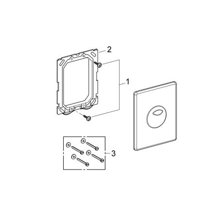 GROHE 38862000 - Кнопка смыва SKATE 156 × 197 мм, глянцевый хром