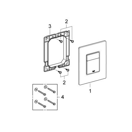GROHE 38966000 - Кнопка змиву EVEN 156 × 197 мм глянсовий хром