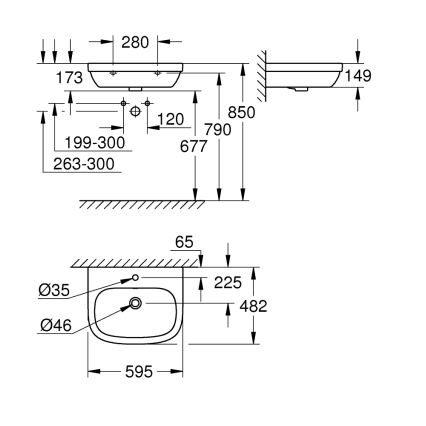 GROHE 39335000 - Раковина EURO CERAMIC 595 × 482 mm керамика/белая