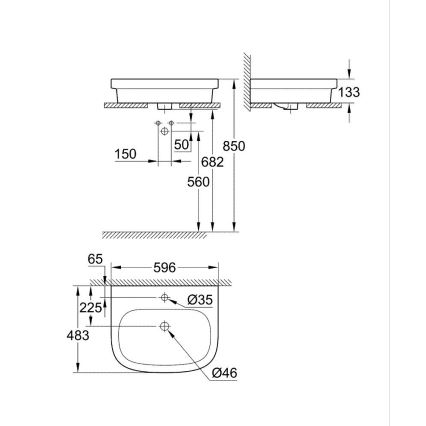 GROHE 39337000 - Накладна раковина EURO CERAMIC 600 × 480 мм, керамічна, біла