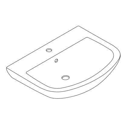 GROHE 39420000 - Подвесная раковина BAU CERAMIC 646 × 468 мм, керамика/белый