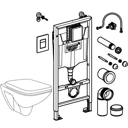 GROHE 39467000 - Комплект для унітазу SOLIDO 1,13 м кераміка/білий