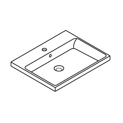 GROHE 3947900H - Раковина CUBE CERAMIC 600 × 490 mm керамика/белая