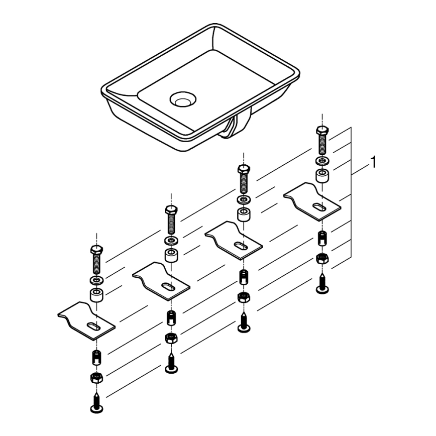 GROHE 3948000H - Раковина CUBE CERAMIC 492 × 370 мм керамика/белый