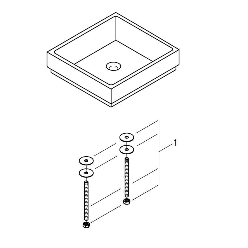 GROHE 3948100H - Умивальник CUBE 500 × 470 mm кераміка/білий