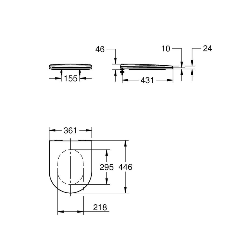 GROHE 39577001 - кришка-сидіння для унітазу ESSENCE, дуробілий