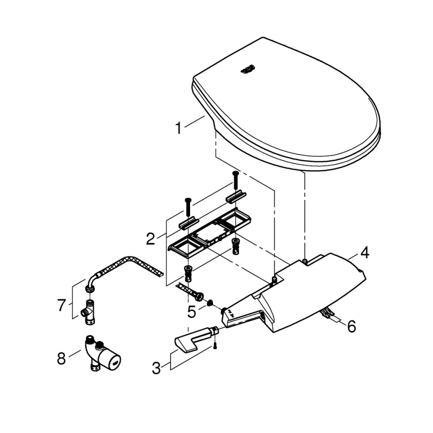 GROHE 39648SH0 - Ручное сиденье-биде BAU CERAMIC, прочный белый