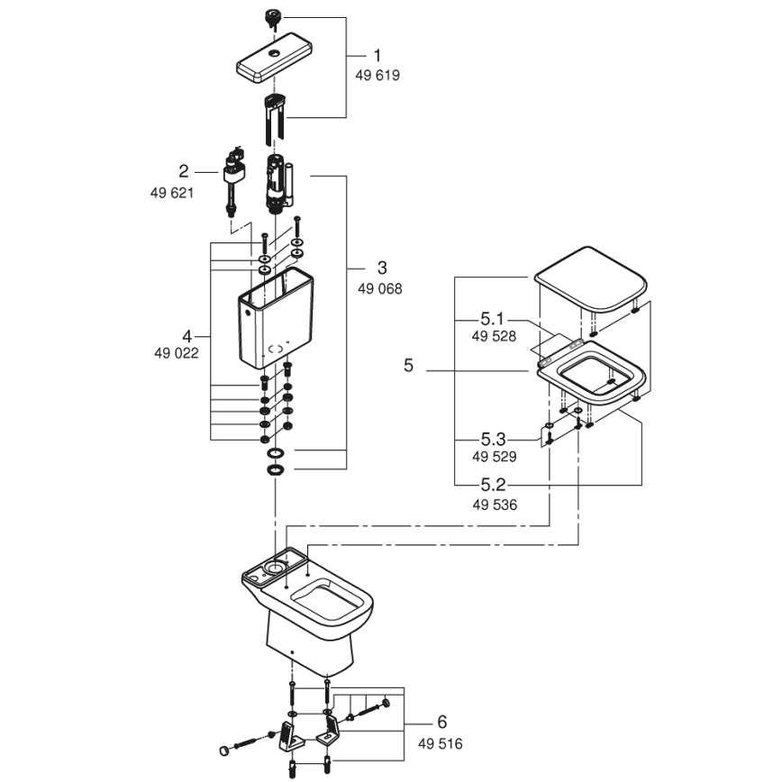 GROHE 39951000 - унітаз-компакт START EDGE 384 × 668 мм кераміка/білий