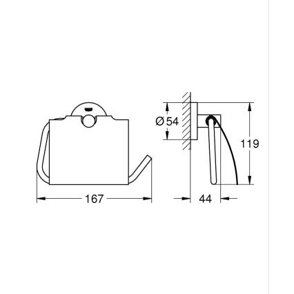 GROHE 40367001 - Держатель для туалетной бумаги ESSENTIALS 167 x 119 мм, полированный хром