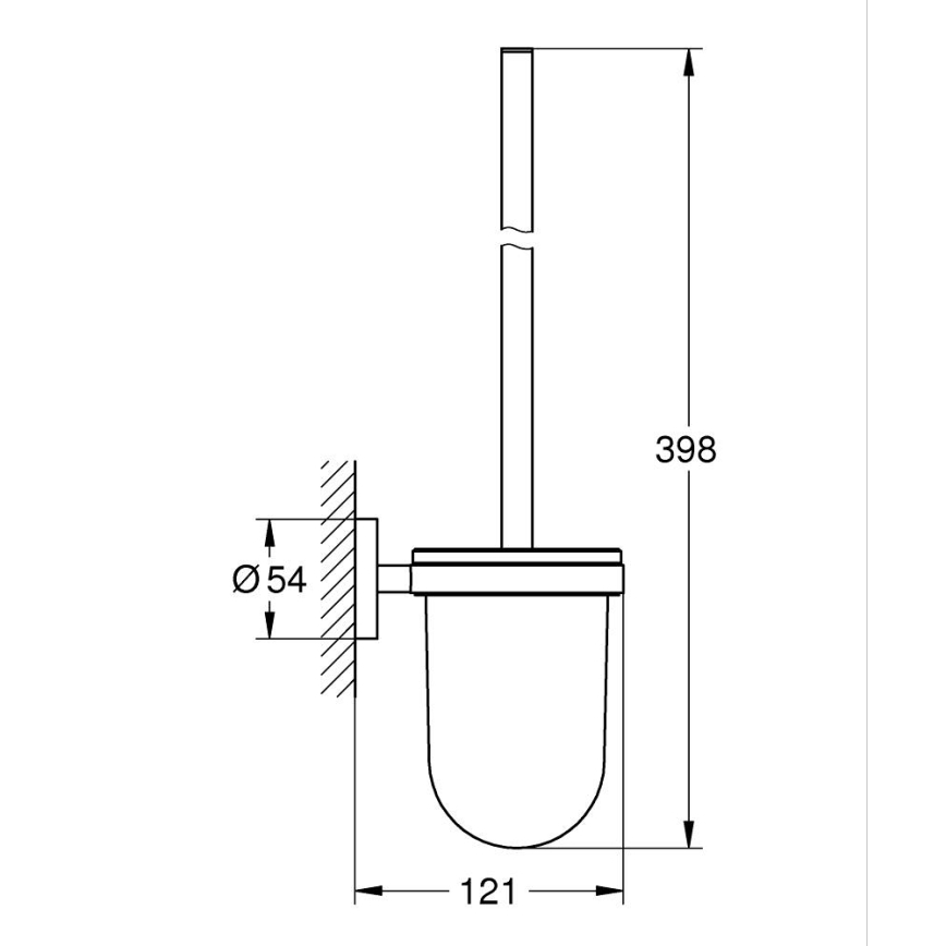 GROHE 40374001 - Набір для чищення унітазу ESSENTIALS 12,1 x 39,8 cm хром