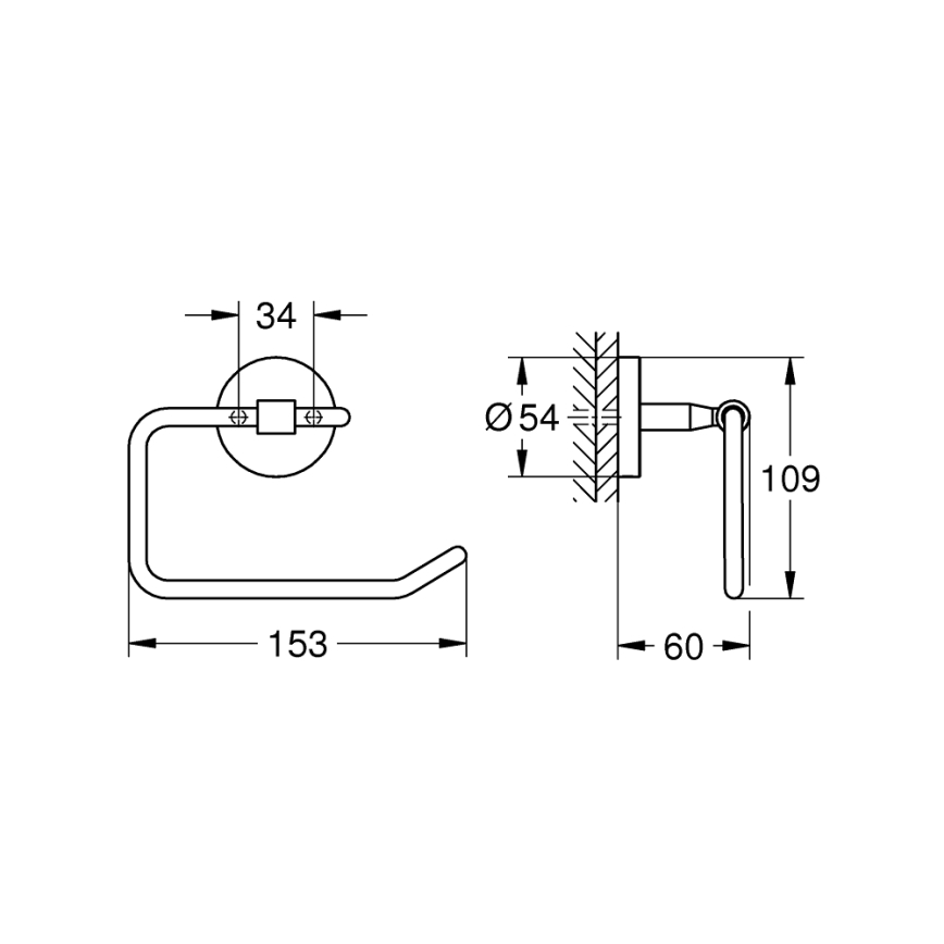 GROHE 40457001 - Тримач туалетного паперу BAUCOSMOPOLITAN блискучий хром