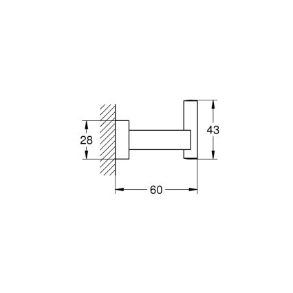 GROHE 40511AL1 - Гачок для халата ESSENTIALS CUBE графіт