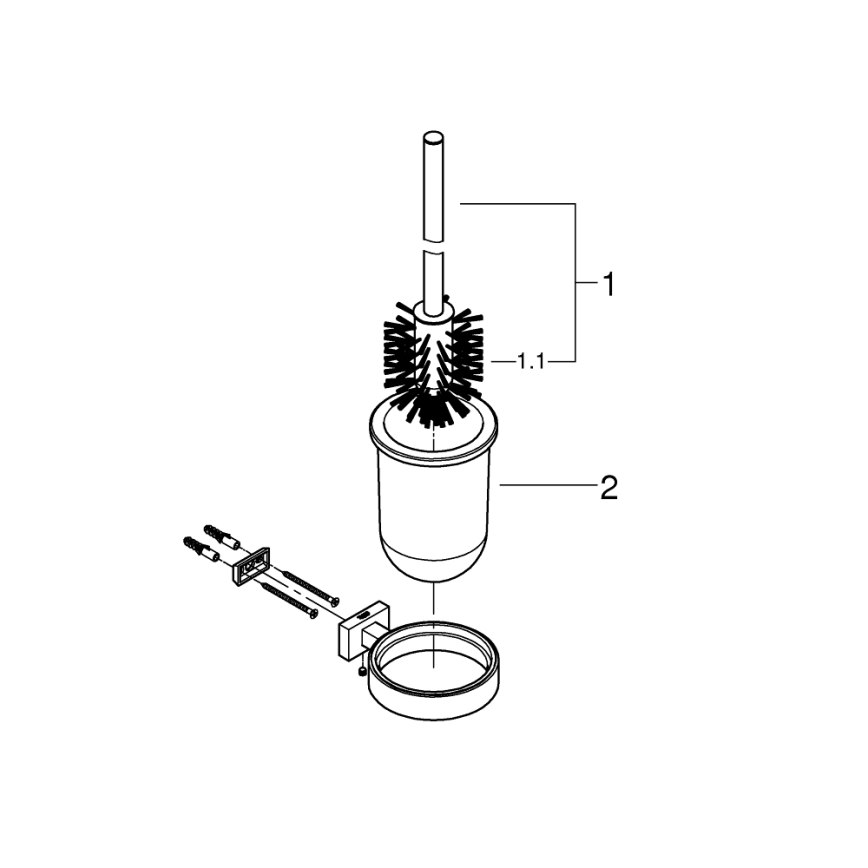 GROHE 40513DC1 - Комплект для чищення унітазу ESSENTIALS CUBE, нержавіюча сталь