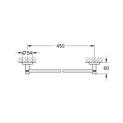 GROHE 40688001 - Полотенцедержатель ESSENTIALS 504 мм полированный хром