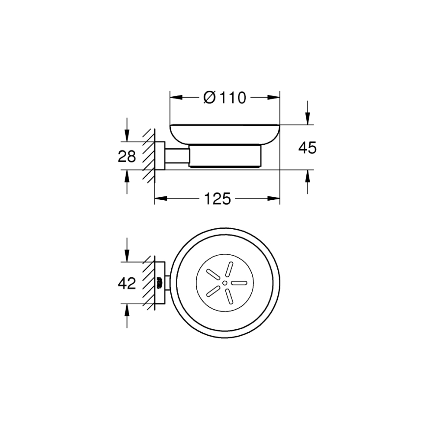 GROHE 40754001 - Мыльница ESSENTIALS CUBE полированный хром