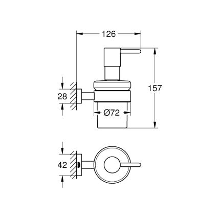 GROHE 40756001 - Дозатор рідкого мила ESSENTIALS CUBE 160 ml, полірований хром