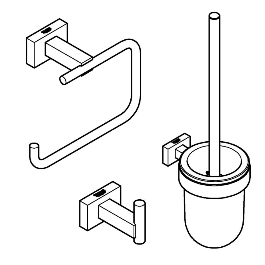 GROHE 40757001 - Набір аксесуарів ESSENTIALS CUBE блискучий хром