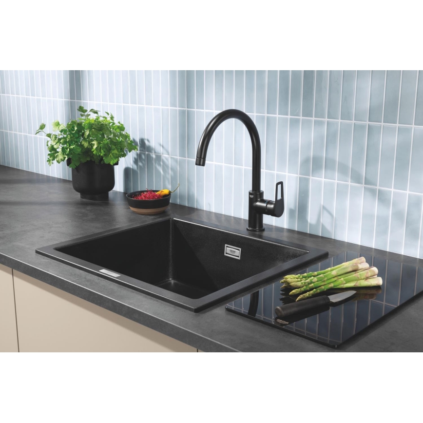 GROHE 40786K00 - Стеклянная разделочная доска 450 × 240 × 19 мм чёрная