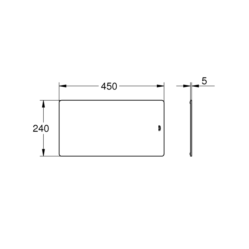 GROHE 40786L00 - Стеклянная полка 450 × 240 × 19 мм белая