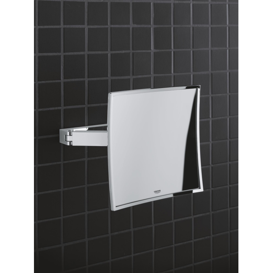 GROHE 40808000 - Косметическое зеркало SELECTION CUBE 22,3 × 22,3 см полированный хром